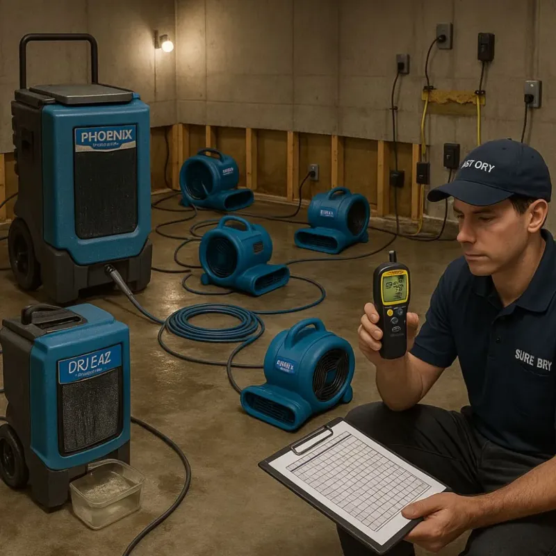 Structural Drying and Dehumidification process in Goodview, MN